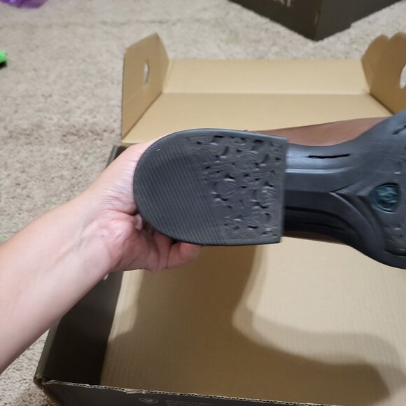 Women Ariat Round Up Wide Square Toe Beduino Brown Turquoise Floral Embossed 9.5 - Picture 3 of 15